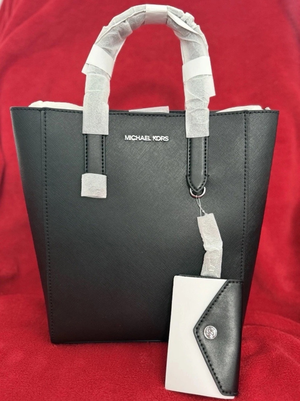 Michael Kors Black Tote with Black & White Card Holder